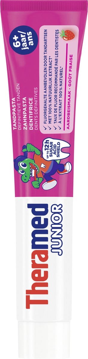 Theramed Junior Strawberry 6+ Tandpasta 75 ml - 12 stuks - Voordeelverpakking