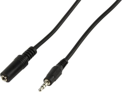 Valueline - 3.5mm stereo mannelijk - 3.5mm stereo vrouwelijk - 2,50 m - Zwart