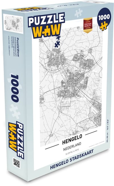 Puzzel Hengelo stadskaart - Legpuzzel - Puzzel 1000 stukjes volwassenen - Plattegrond
