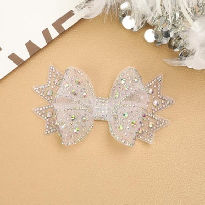 Bricolage Strass Brillants Décor Chaussure Fleur en Soie Nœud Papillon Décorations Chaussures Charme Boucle Mariage Mariée Accessoires Chaussures blanc
