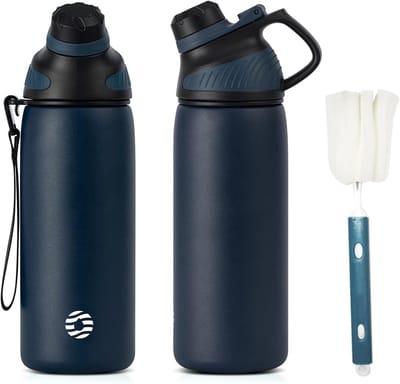 Thijox - RVS Waterfles Sport met Magnetische Dop - 1500ml, 1000ml, 800ml, 600ml, 400ml - BPA-vrij, Lekvrij, Geschikt voor Koolzuur - Thermosfles voor