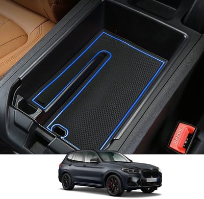 Center Console Armrest Organizer voor BMW X3 G01 en X4 G02 (2019-2024) - Opbergdoos voor Auto, Console Tray en Accessoires in Blauw - Ideaal voor Extra Opbergruimte en Organisatie