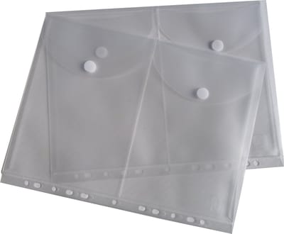 5x EXXO-HFP - #36761 - A4 Ringband Documententas - TWIN A5 tassen - 5 Pak @ 5 Kleurloos transparant, 5 pak