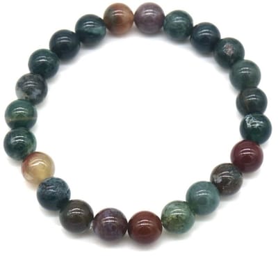 Armband - Indiase Agaat - Indian Agate - 8 mm - Elastisch - Lengte 19cm - Unisex