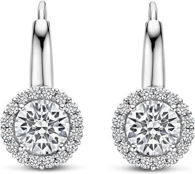 TI SENTO Dames Oorbellen - 925 zilver - Zirconia wit - 78056ZI