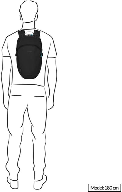 Pacsafe Eco Backpack - 18 L - Rugzak - RFID-blokkerend - Anti-diefstal - Reistas - Beveiligde Geschikt voor 13-inch laptop - PopNLock veiligheidsclip - Grijs