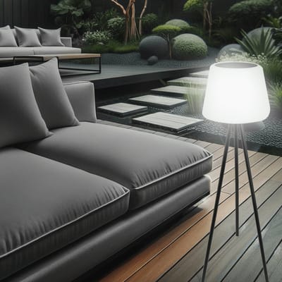 Solar loungelamp 'Brighton' - RGBWW Multicolor - Met afstandsbediening - Voor binnen en buiten - Solar tuinverlichting