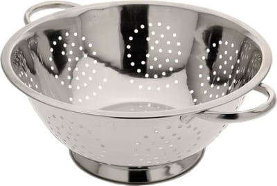 Excellent Houseware Keuken vergiet - op voet - RVS - 24 x 10 cm - zeef