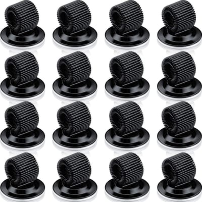 16 Stuks Pen Houder Clips Mangaan Staal Pen Houder Zelfklevende Potlood Organizer met Verstelbare Lente Loop voor Koelkast Whiteboard Wisbord en Bulletin Board Kaart (zwart)