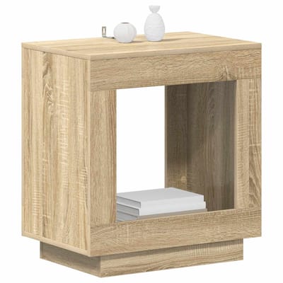 vidaXL - Bijzettafel - Sonoma - Eiken - 60 - x - 40 - x - 65 - cm - Bewerkt - hout