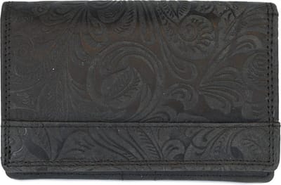 Leren Dames Portemonnee Zwart - Luxe Dames Portemonnee Met Ruime Vak Voor Kleingeld