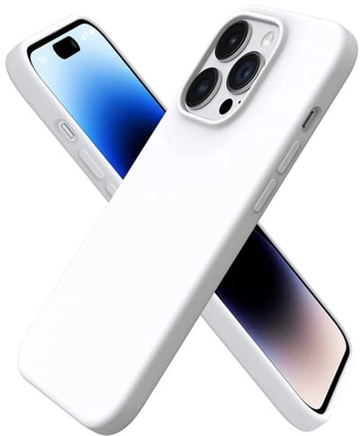 geschikt voor iPhone 15 Pro Max Hoesje Siliconen - Soft Touch Telefoonhoesje - geschikt voor iPhone 15 Pro Max Silicone Case met zachte voering - Mobiq Liquid Silicone Case Hoesje geschikt voor iPhone 15 Pro Max wit
