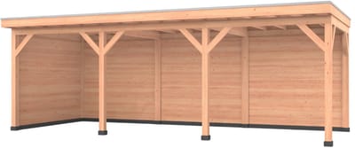 Douglas overkapping, 750 x 300, met achterwand en zijwand, Westwood Comfort Plus
