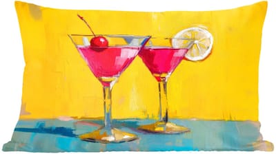 Sierkussens - Kussentjes Woonkamer - 60x40 cm - Glazen - Cocktail - Citroen - Kers