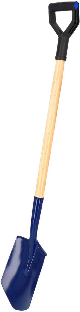 KADAX Spade, tuinschep met inkepingen, schep met D-greep, tuinspade om te graven, schep met steel van hout, grafspade voor tuin (punt)