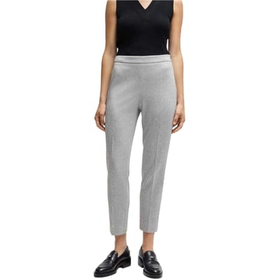 Boss Tilunara Slim-fit chino met rits aan de zijkant voor dames (Grijs)