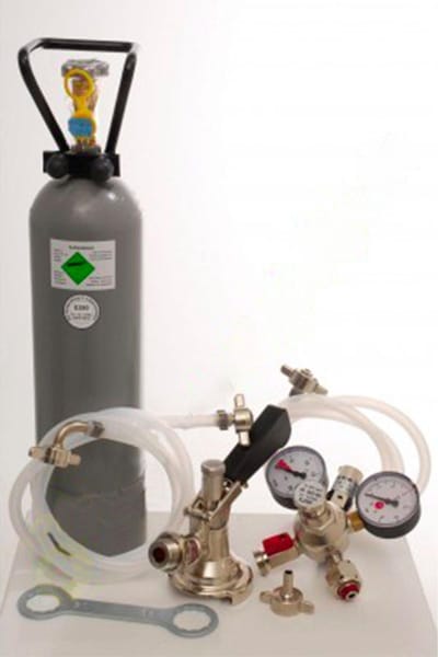 Accessoirepakket voor biertap 1-kraans met Fustkoppeling Type M, bierslang 10mm, CO2 fles 2,0 kg