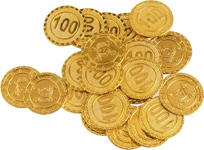 Boland Piraten munten/geld van kunststof - 48x oude munten - gouden dukaten - Verkleed speelgoed