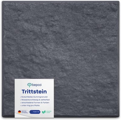 Tuin Plaat Set - Loop Platen - Oprit Verharding - Gemaakt van gerecycled rubber - 30x30x3 cm - Grafiet