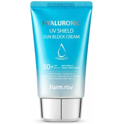 Farm stay Crème Écran Solaire Bouclier UV à l'Acide Hyaluronique SPF50+ PA++++ 50g (3 Options) # UV Shield 50ml x 2pcs