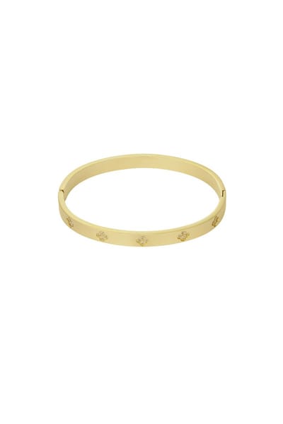 Armband met klavertjes en steentjes - goud