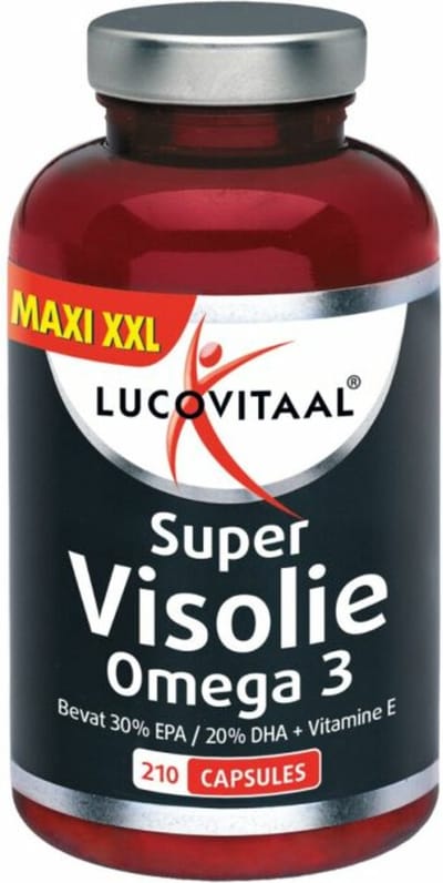 Lucovitaal Super Omega 3 Visolie 2000 mg met EPA & DHA, 210 Capsules MAXI XXL, Voedingssupplement voor Volwassenen, Voor Hart en Hersenen