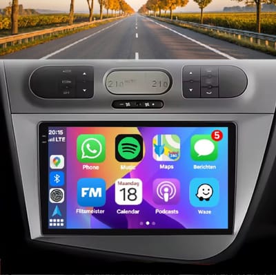 Autoradio 2/32GB met Carplay en Android auto | Geschikt voor Seat Leon 2 2005-2012 | Radio scherm met Navigatie | 2005 2006 2007 2008 2009 2010 2011 2012 | mk2 1p