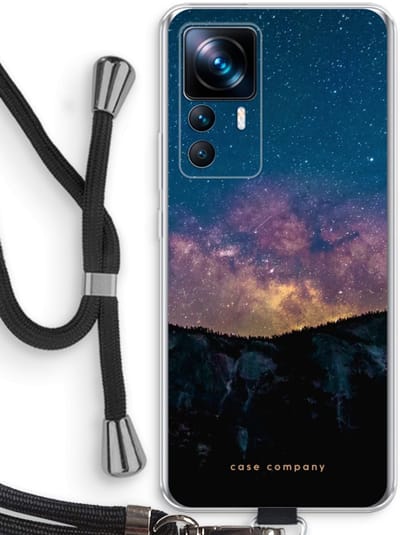 Case Company® - Hoesje met koord geschikt voor Xiaomi 12T hoesje met Koord - Travel to space - Telefoonhoesje met Zwart Koord - Bescherming aan alle Kanten en Over de Schermrand