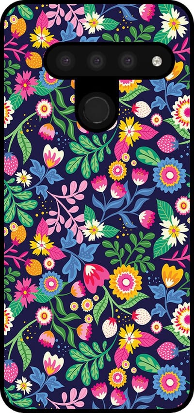 Smartphonica Telefoonhoesje Geschikt voor LG V50 met bloemen opdruk - TPU backcover case flower design geschikt voor LG V50