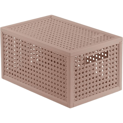 Curver Kaya opbergmand - 7 liter - 18,8 x 30 x 15,4 cm - warm taupe - premium opbergoplossing, duurzaam kunststof, moderne huisorganisatie