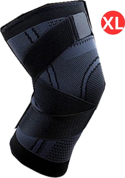 Bovista Kniebrace - Sportbrace Knie - Knee Sleeves - Knee Sleeves Powerlifting - Compressie Knie Brace - Knee Wraps - Knee Support - Dames - Heren - Zwart - Maat XL
