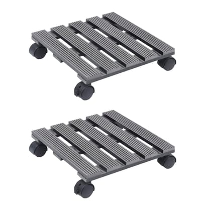 vidaXL - Plantentrolleys - 2 - st - 30x30x7,5 - cm - HKC - grijs