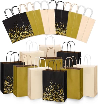 Papieren Cadeauzakken - Goodiebags met Handvat - Feestelijke Gelegenheden - Set van 32 stuks