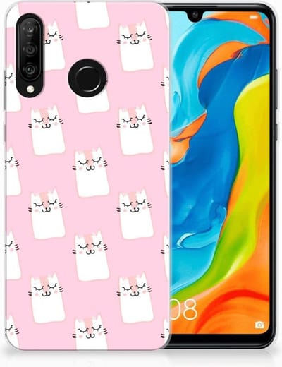 Huawei P30 Lite TPU Hoesje Sleeping Cats