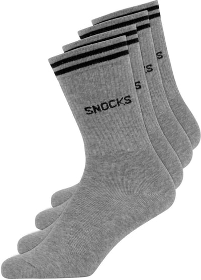 SNOCKS Hoge Sportsokken met Strepen - Sportsokken Heren - Sportsokken Dames - Biologisch Katoen - Maat 35/50 - 4 Paar - Comfortabel - Duurzaam Cadeau
