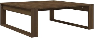 Salontafel Hout - Bijzettafel Tafel - Woonkamer Decoratie - Geprofileerd Ontwerp - 100x100x35 cm - Bruin Eiken