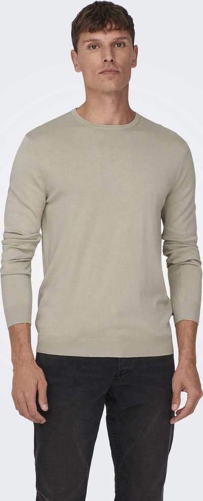 Only & Sons Trui Onswyler Life Reg 14 Ls Crew Knit N 22020088 Silver Lining Mannen Maat - XS