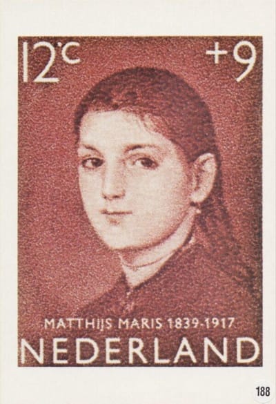 Briefkaart met afbeelding Meisjesportret – door Matthijs Maris 1839-1917 postzegel