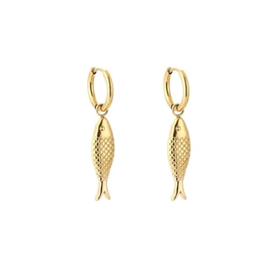 Bijoutheek Oorhangers Vis Goud