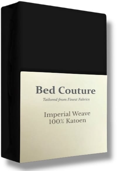 Bed Couture - Hoogwaardig Hoeslaken van 100% Katoen - Eenpersoons 90x200cm - Hoekhoogte 30cm - Ultra Zacht en Duurzaam - Zwart