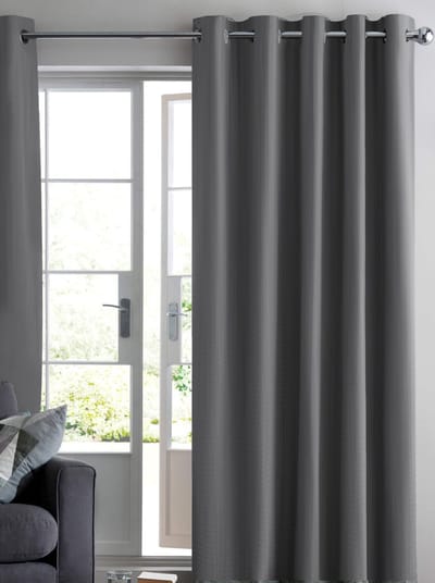 Maroyathome RUBEN - Gordijn - Verduisterend - met Ringen - kant en klaar - 288 x 180 cm - 288 cm breedte en 180 cm lengte - Grijs - 1 Stuk
