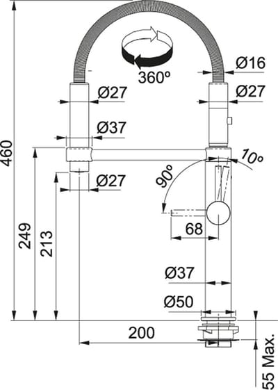 Franke Pescara Semi-Pro 360 Zwart