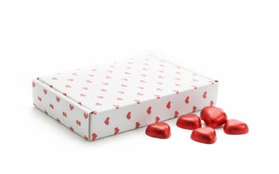 Chocolade hart cadeau - Moederdag cadeau - Gefeliciteerd chocolade - Fairtrade Chocolade hartjes - Brievenbus pakket - 350g