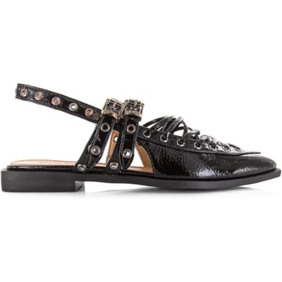 Steve Madden Galanti Flat Shoes Black Patent Maat: 36 | Sandalen Outlet | Dames | Zwart