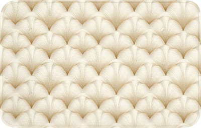 Badmat 80x50 cm - Antislip - Waaier - Motief - Goud - Badmatten voor badkamer - Badkamermat - Douchemat - Badkamer mat