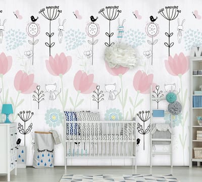 INGK Behang - Kids - Abby & Bryan - Love my garden pink