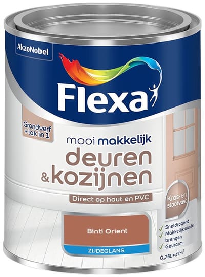 Flexa - Mooi Makkelijk Deuren & Kozijnen Zijdeglans - Binti Orient - Mengverf - 750 Ml