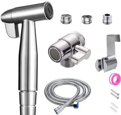 Ibenzoa® Complete set roestvrijstalen handbidet met lange slang en accessoires