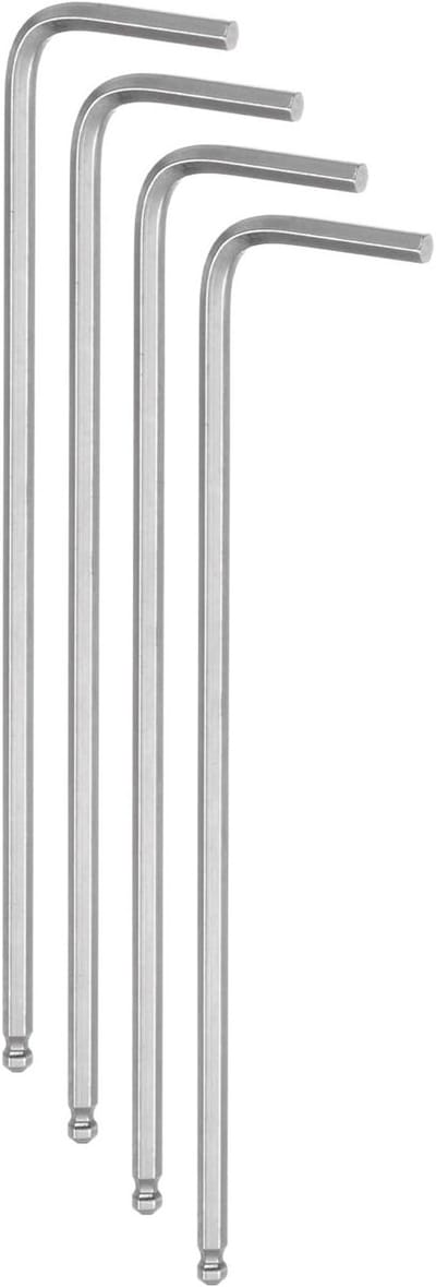 4 Stuks Balhoofds Inbussleutels 2.5mm Met Lange Arm - Gereedschap van Chroom Vanadium Staal voor Thuisreparaties en Onderhoud