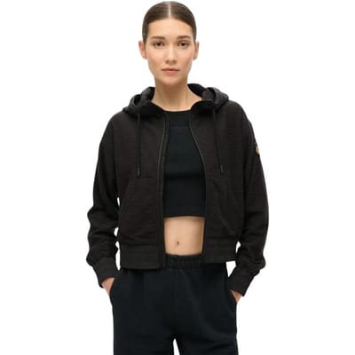 Superdry - Sport Tech Grid Fleece ritshoodie - Dames - Hoodies